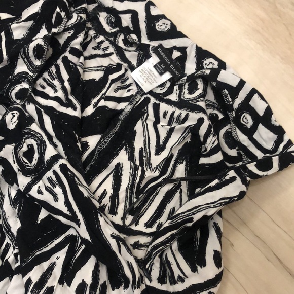 Tribal Print Front Slit Wide Leg Pants - Picture 6 of 7